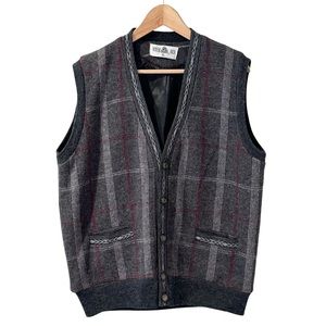 🔥🔥Vintage Mens Grandad Plaid Sweater Vest